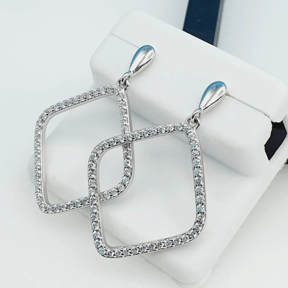 "925 Sterling Silver Cubic Zirconia Earrings, UU1P6A6115 - Picture 3 of 9